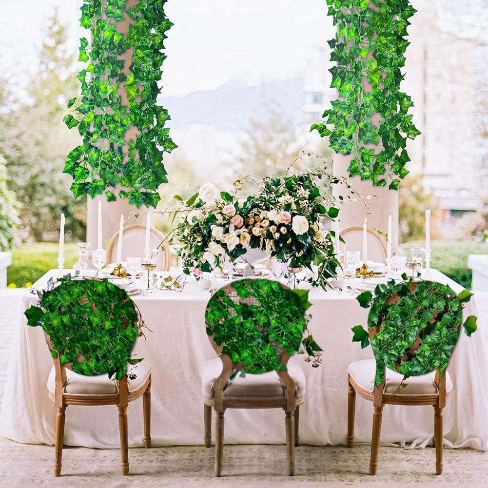 12 Pack 84Ft Artificial Ivy Garland UV Resistant Fake Vines for Home Garden Deco
