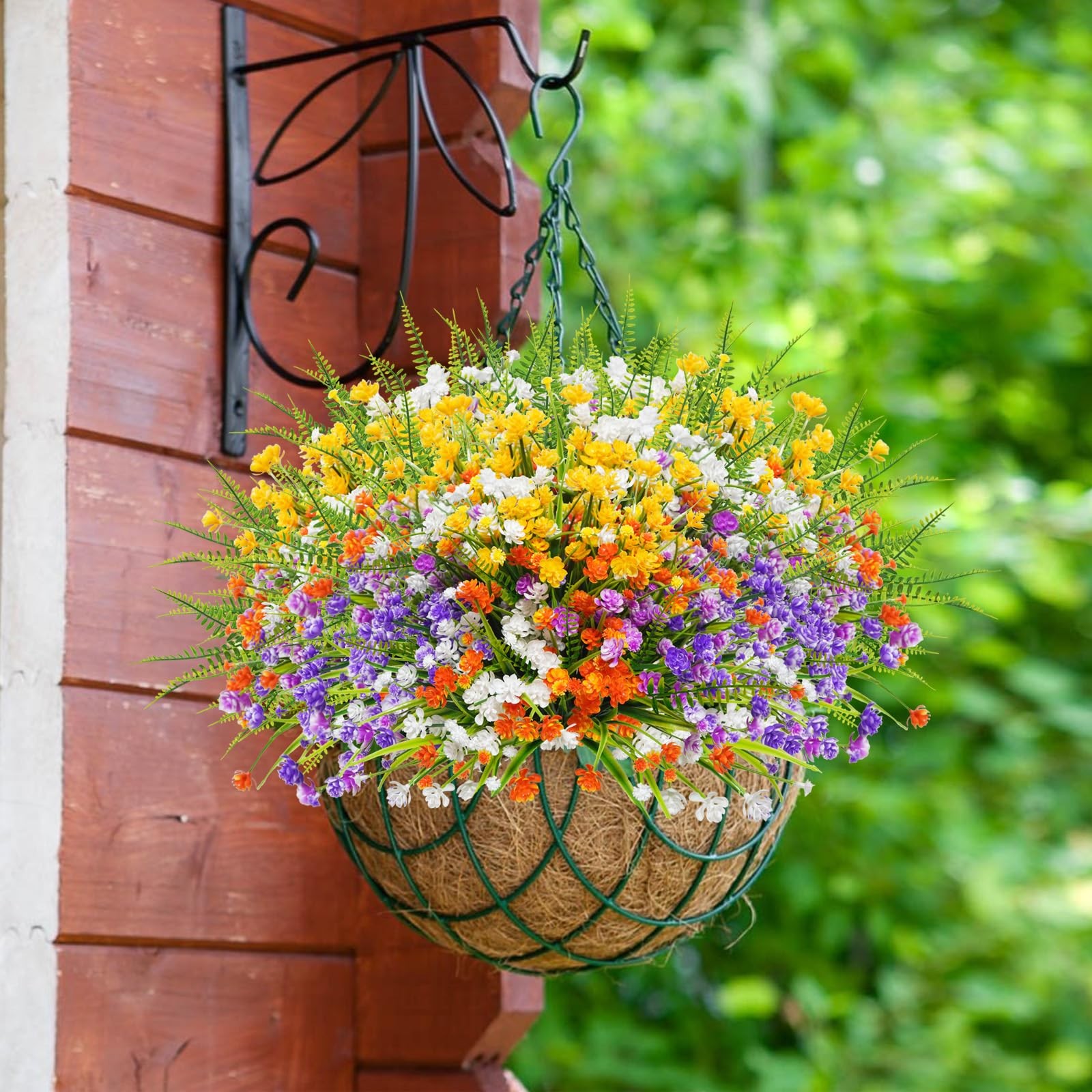 24PCS Artificial Flowers for Outdoors UV Resistant Fake Flowers with Bostern …