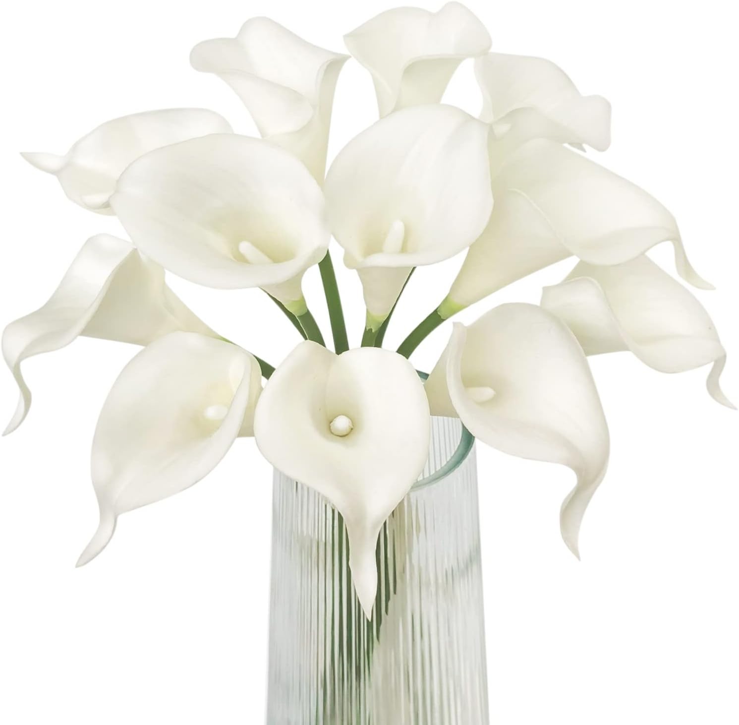 Lifelike White Calla Lily Bouquet – 12 Maintenance-Free Flowers for Any Event