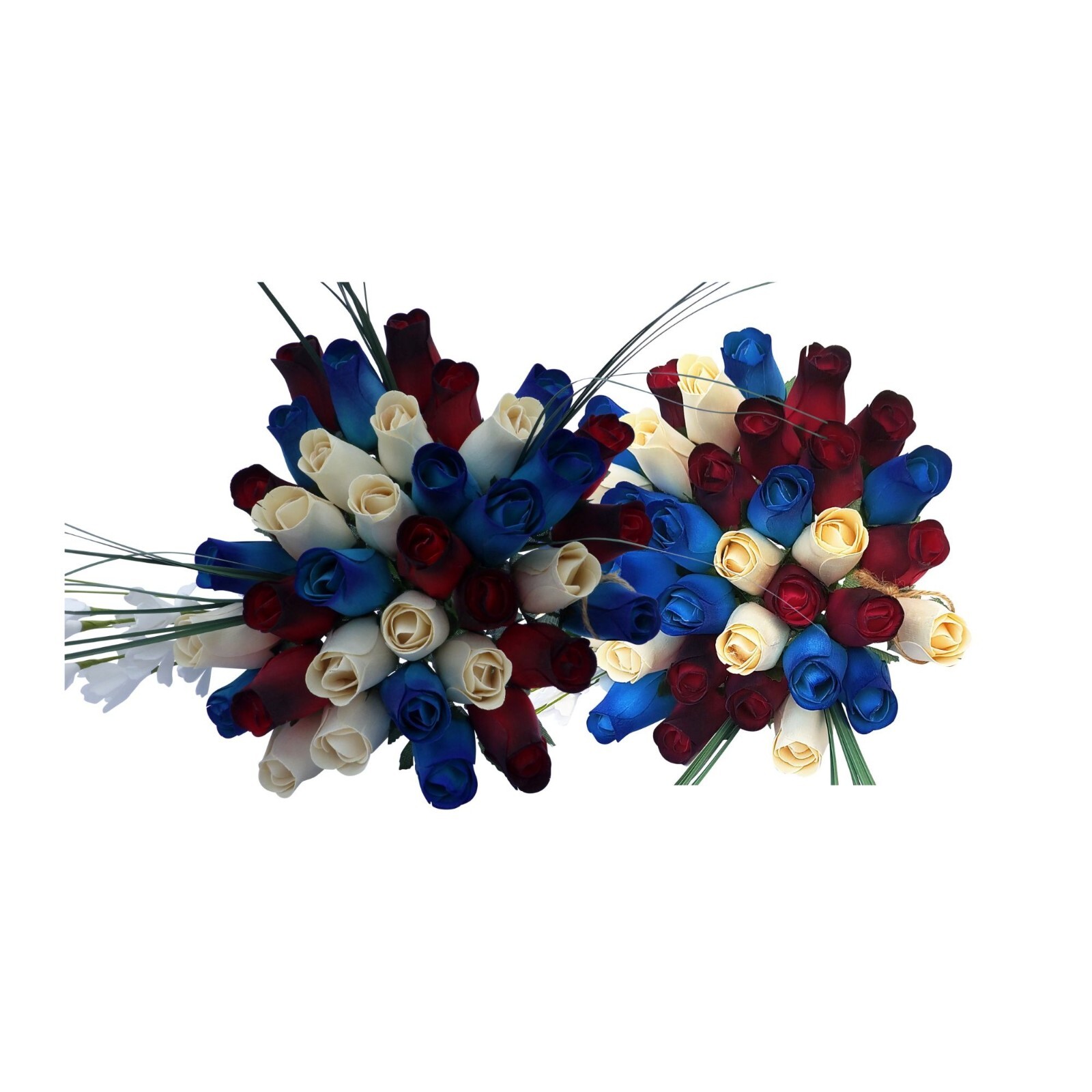 Primitive Patriotic Flower Bouquet. The Original Wooden Rose 1, 2, 3 Dozen