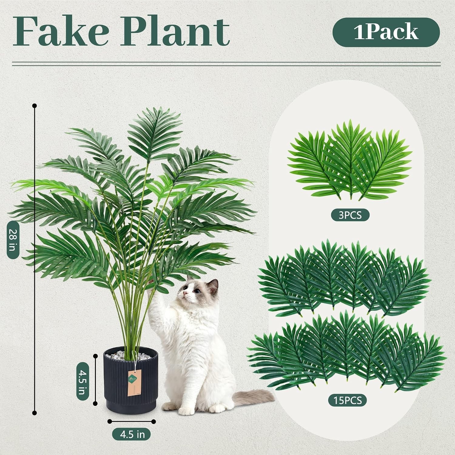 28-Inch Artificial Palm Tree for Indoor and Outdoor Home Decor and Styling