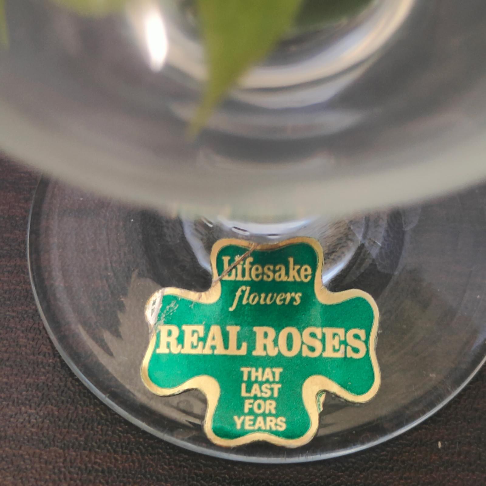 Lifesake Flowers Red Rose Preserved In Wine Glass Decor VTG Cottage Core Romance