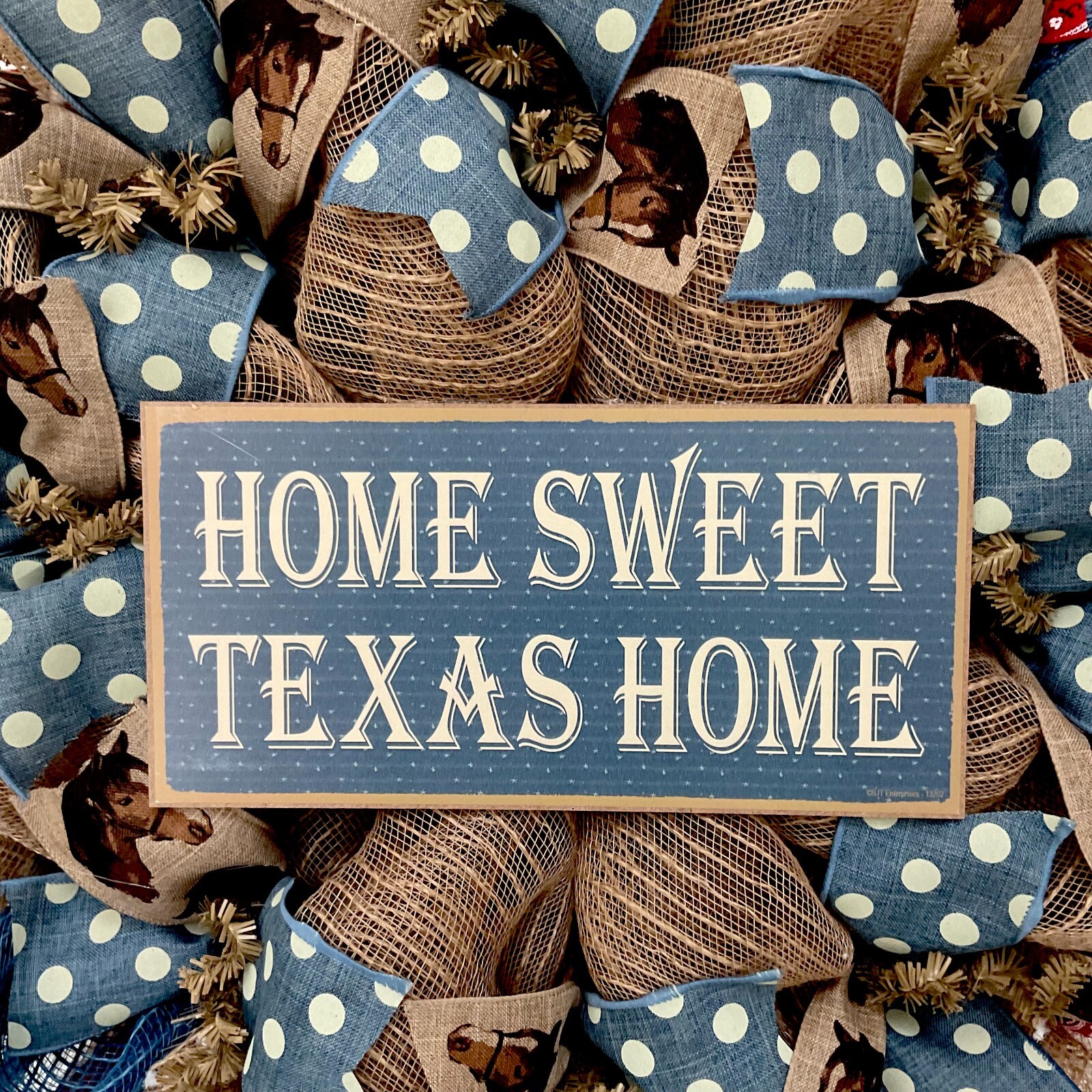 Home Sweet Texas Home Wreath Handmade Deco Mesh