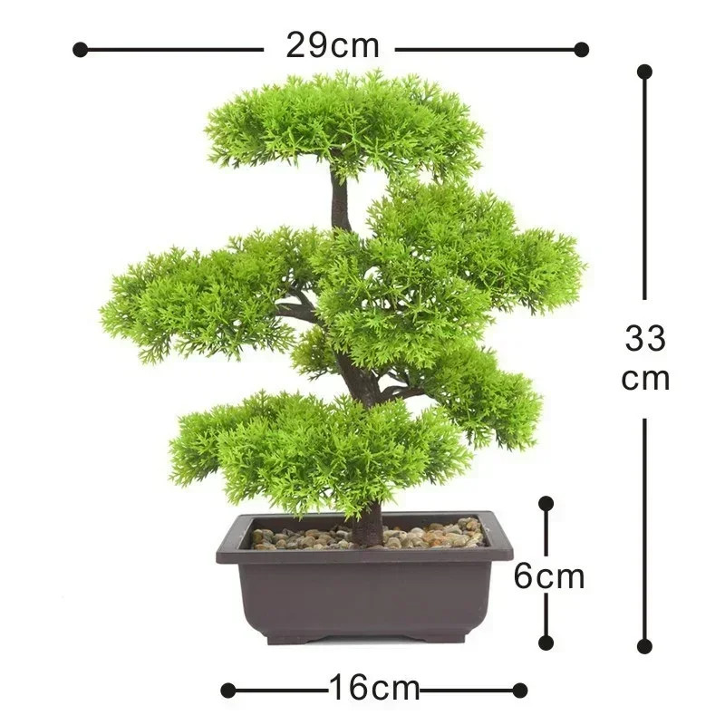 Pine Bonsai Tree Artificial Small Potted Fake Plants Flowers Ornaments for Home