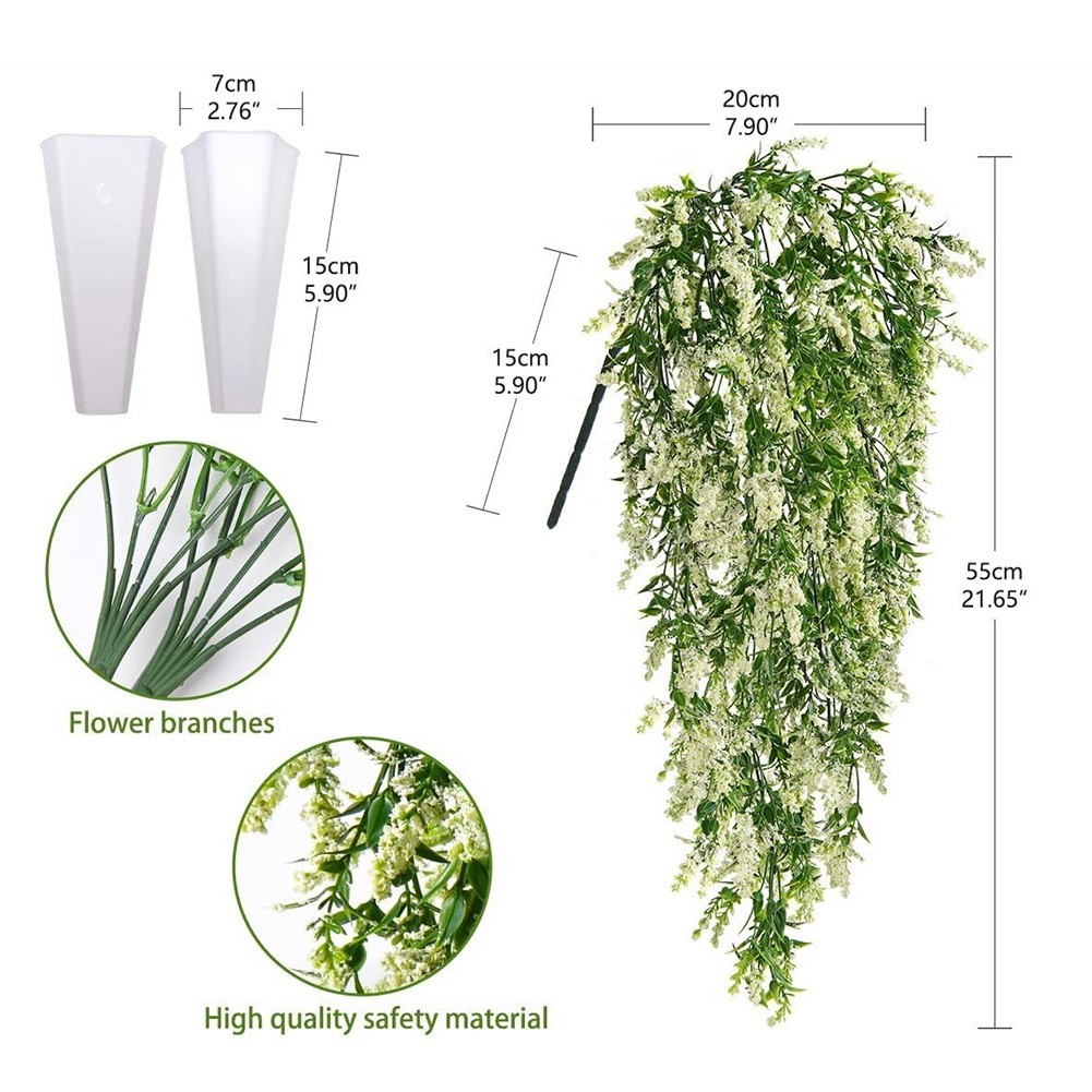 Wisteria Decoration Plastic Flowers Lifelike Appearance Plastic Material
