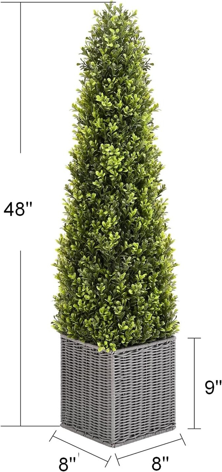 48″ Artificial Boxwood Topiary Tree Set of 2 for Home and Office Decor