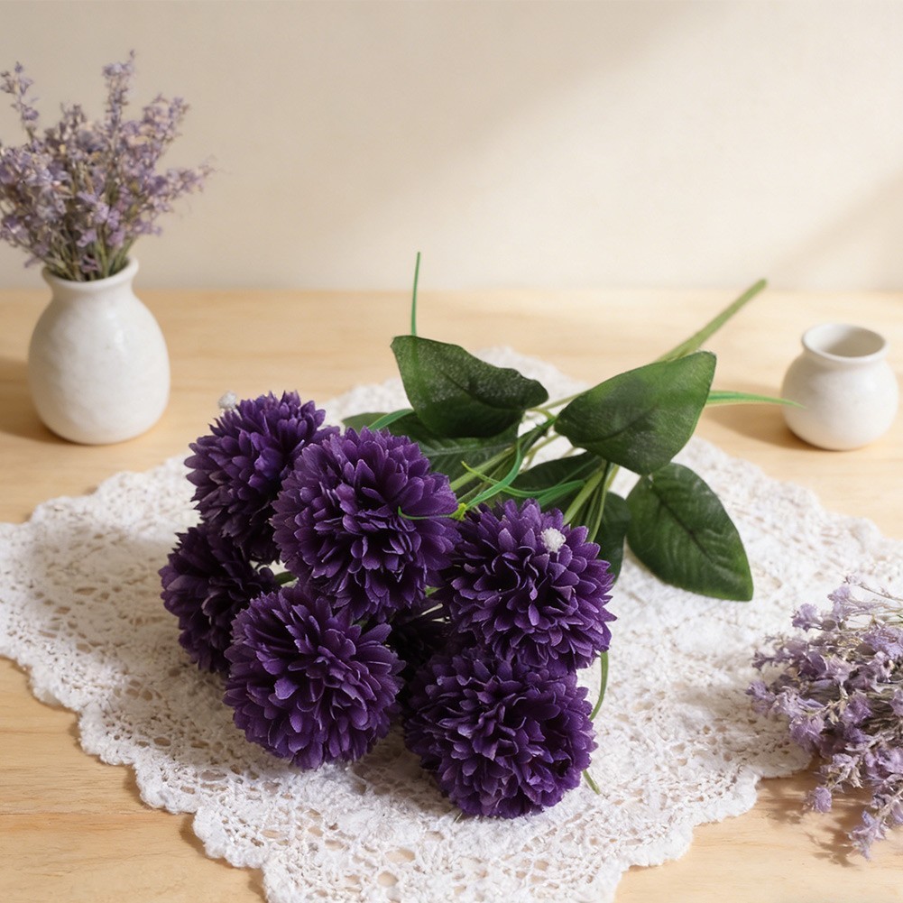7-Head Artificial Flower Bouquet Dandelion Style 40cm for Any Occasion