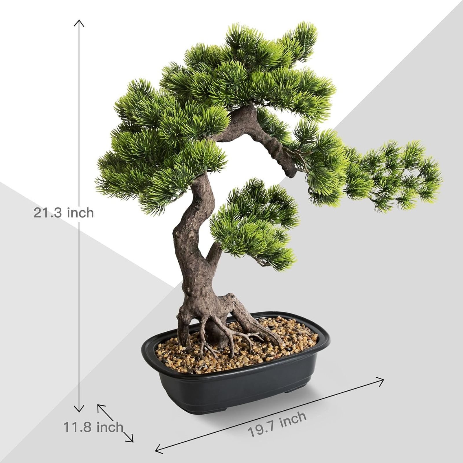 Artificial Bonsai Plant, Faux Juniper Tree 20 inch, Indoor Decor for Office Home