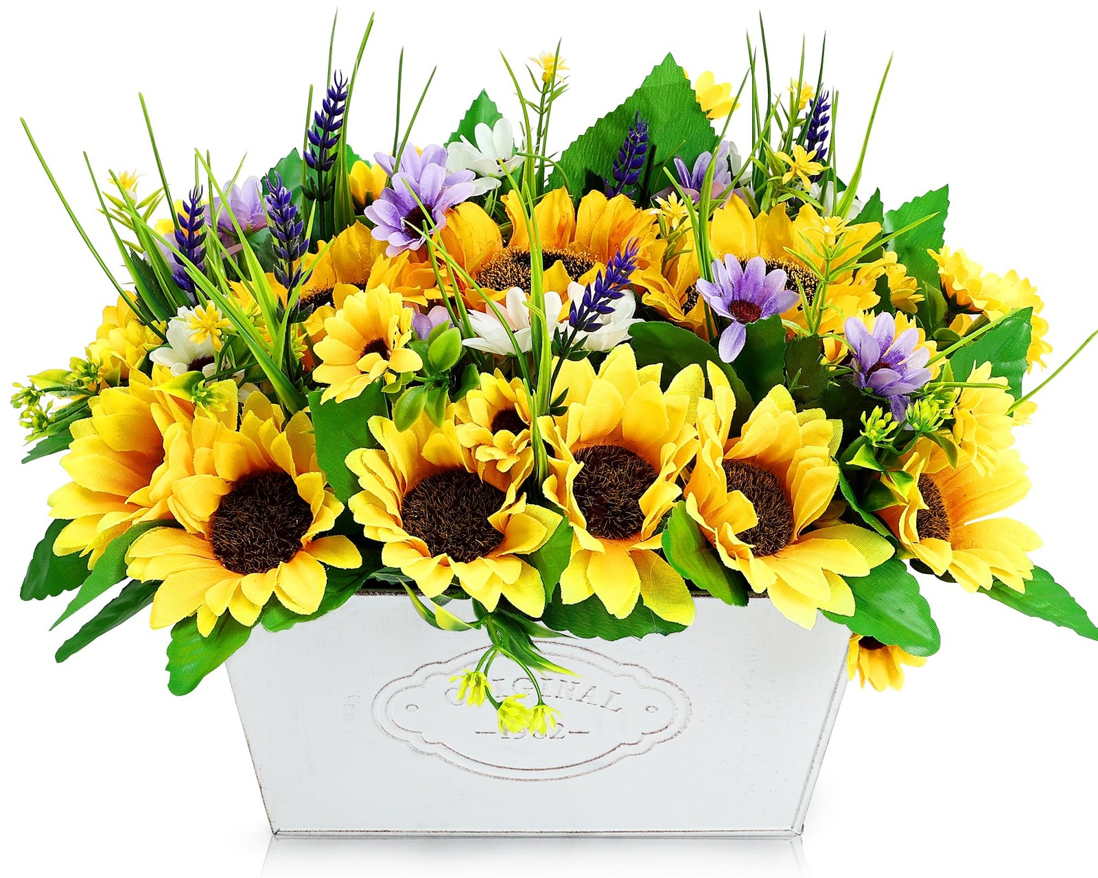 Scawim Pre-Made Sunflower Centerpieces for Tables, Farmhouse Artificial Sunflowe