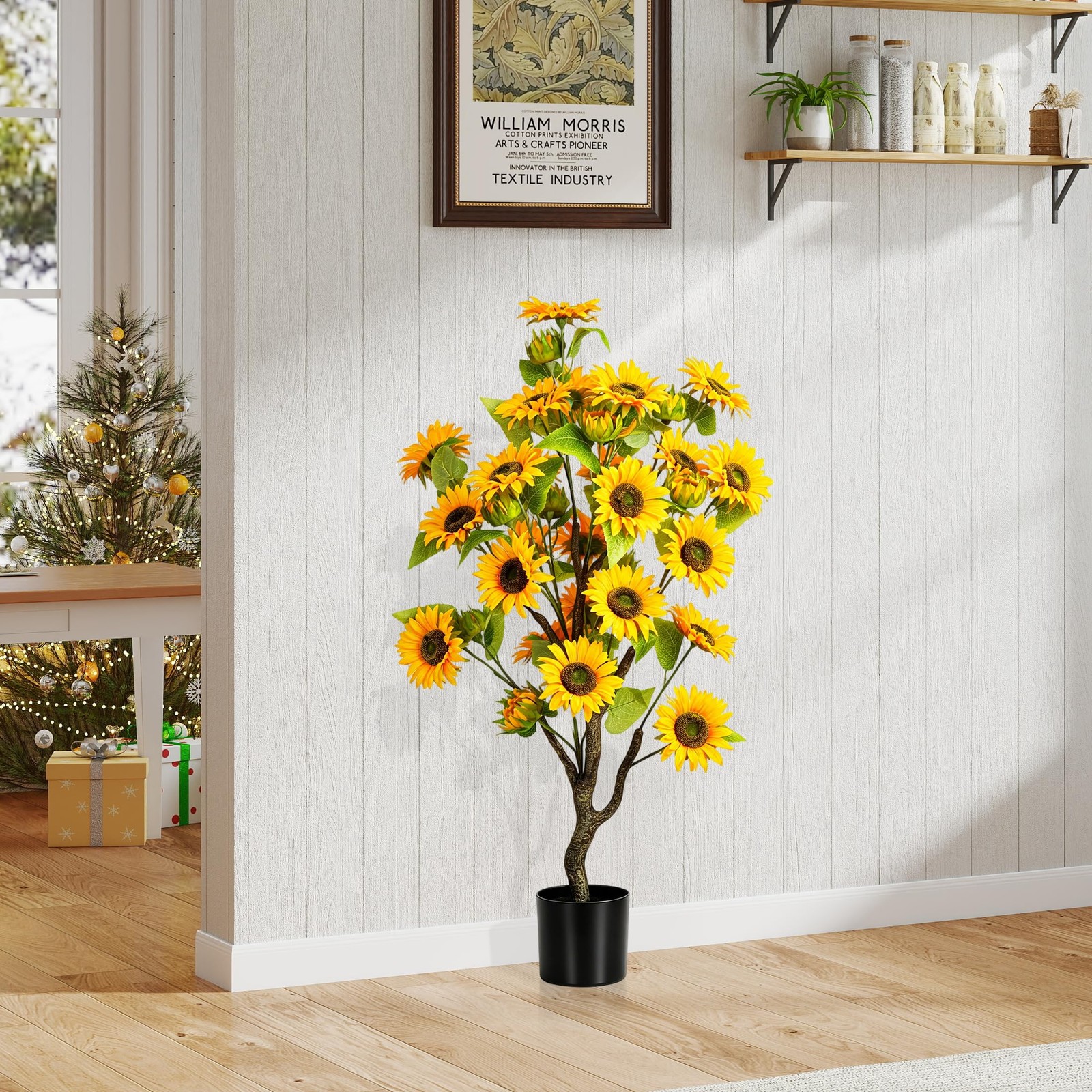 3FT Artificial Sunflower Topiary Trees Set of 2 – UV Resistant Fake Flower Tr…