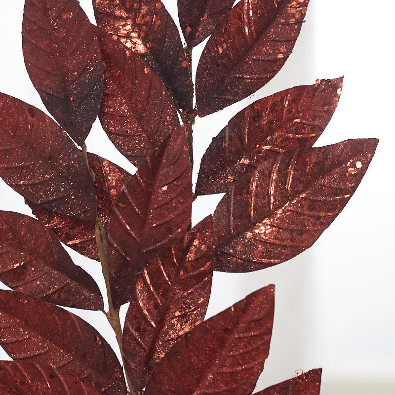 Group of 2 Bronze Glittered Artificial Leaf 23-1/2″ Sprays