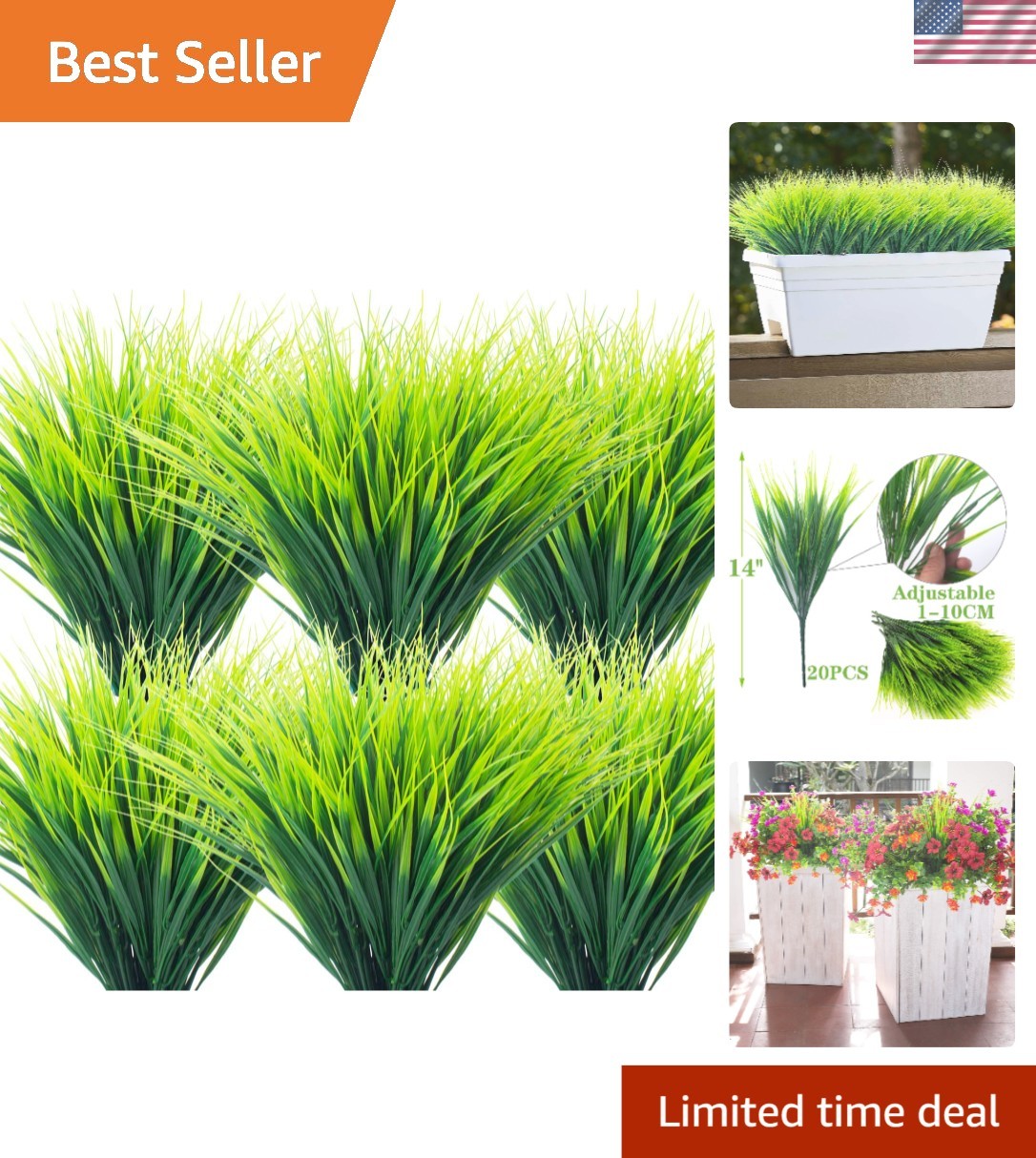 Lifelike 20 Bundle Greenery Shrubs – Fade-Proof Artificial Wheat Grass Set