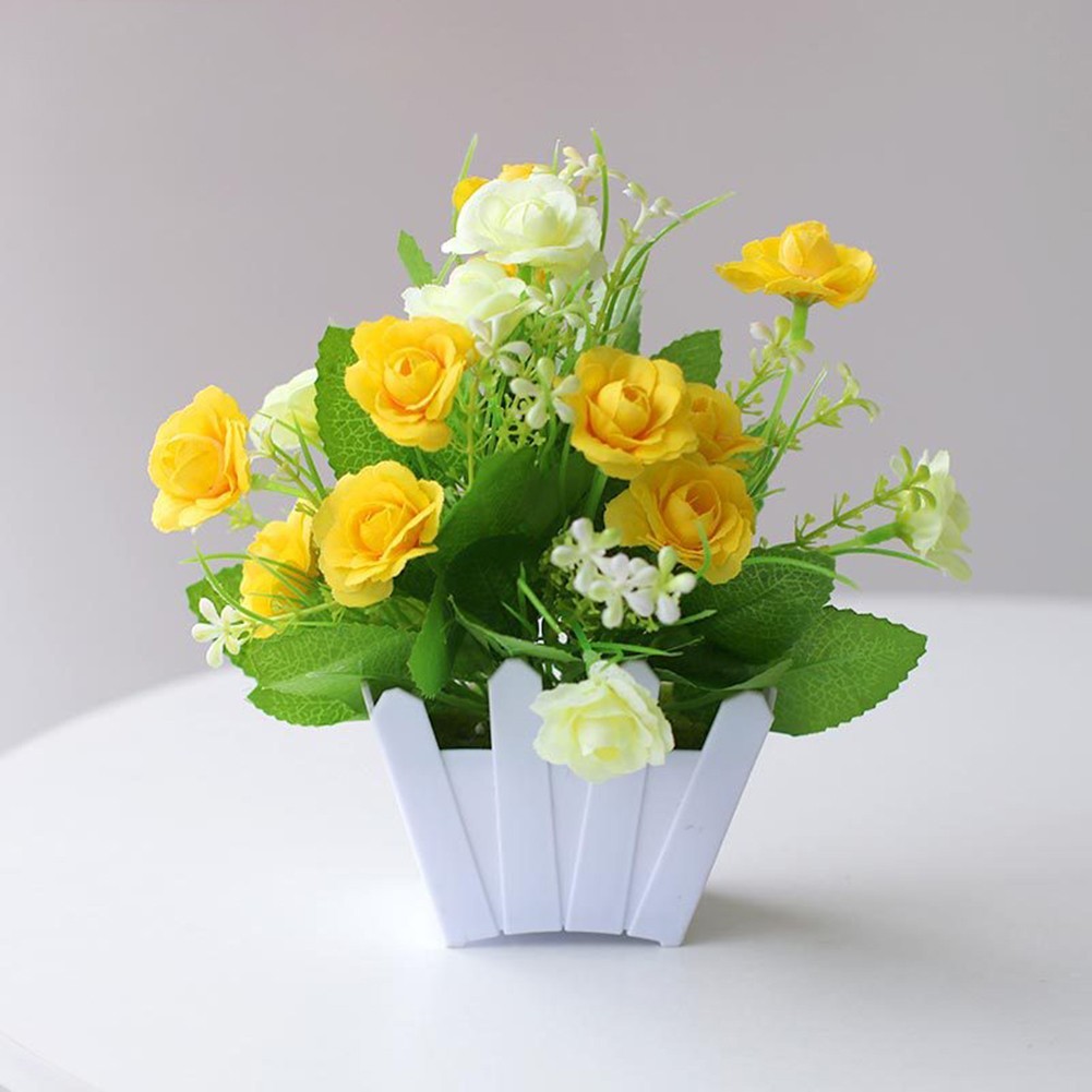 Realistic Looking Artificial Flowers in Pot for Indoor and Outdoor Use