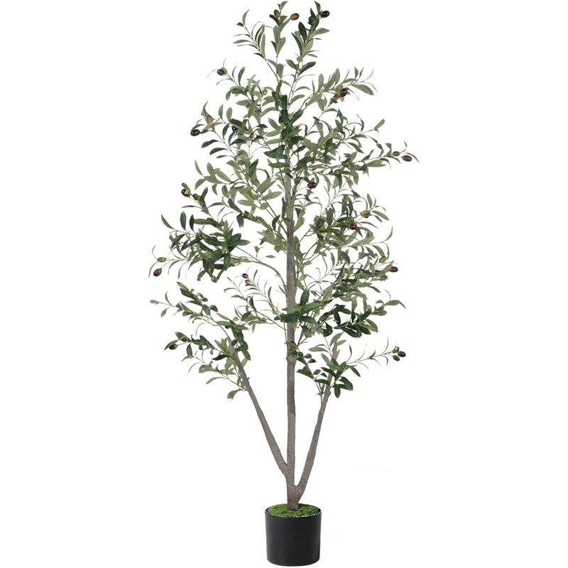 Artificial Olive Tree Indoor Plant W/ Moss Fairy Lights Low Maintenance Decor US