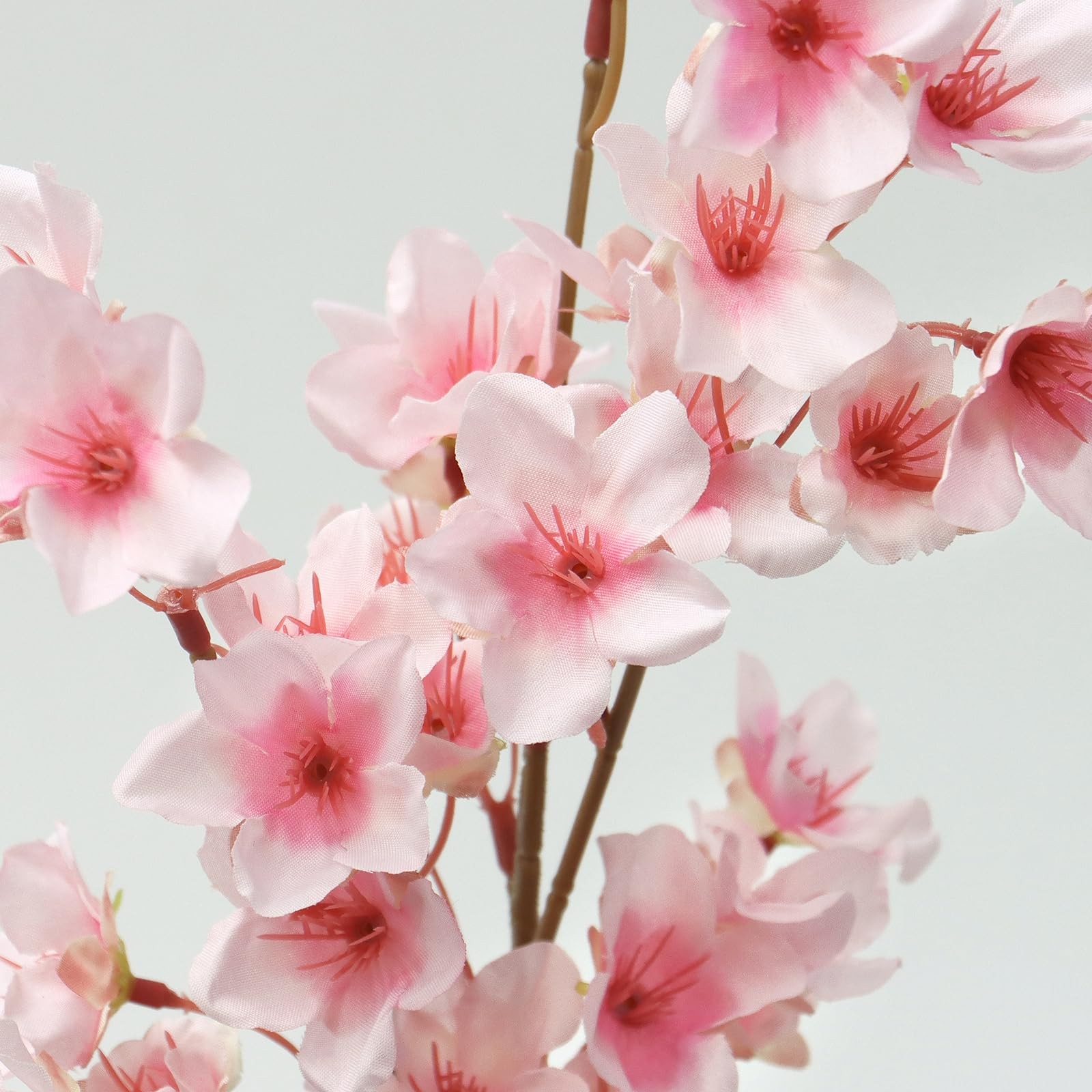 6PCS Artificial Cherry Blossom Flowers, Pink Faux Peach Blossom Branches Stem…