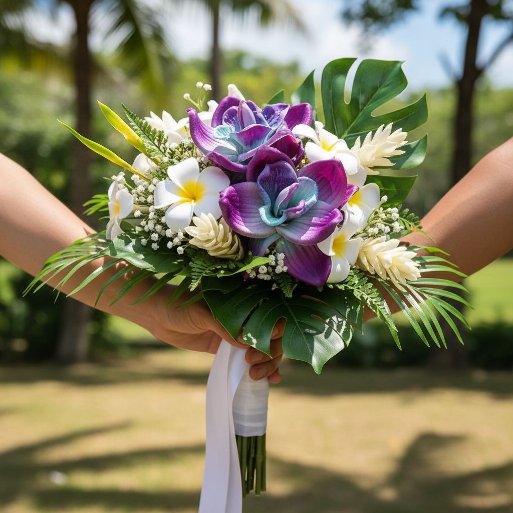 Artificial Purple Teal Orchids 5 Stems Faux Flowers Tropical Decor Wedding Craft