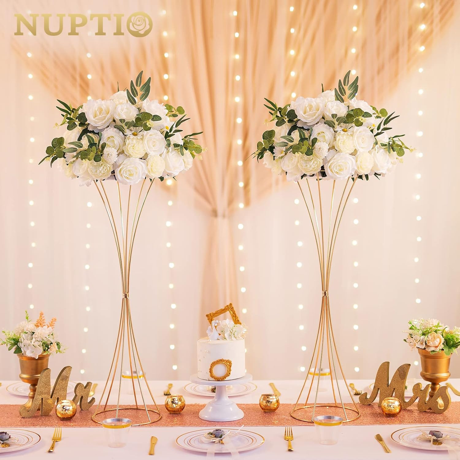 10 Pcs White Flower Ball Centerpieces for Weddings & Parties – 17.7 Inch
