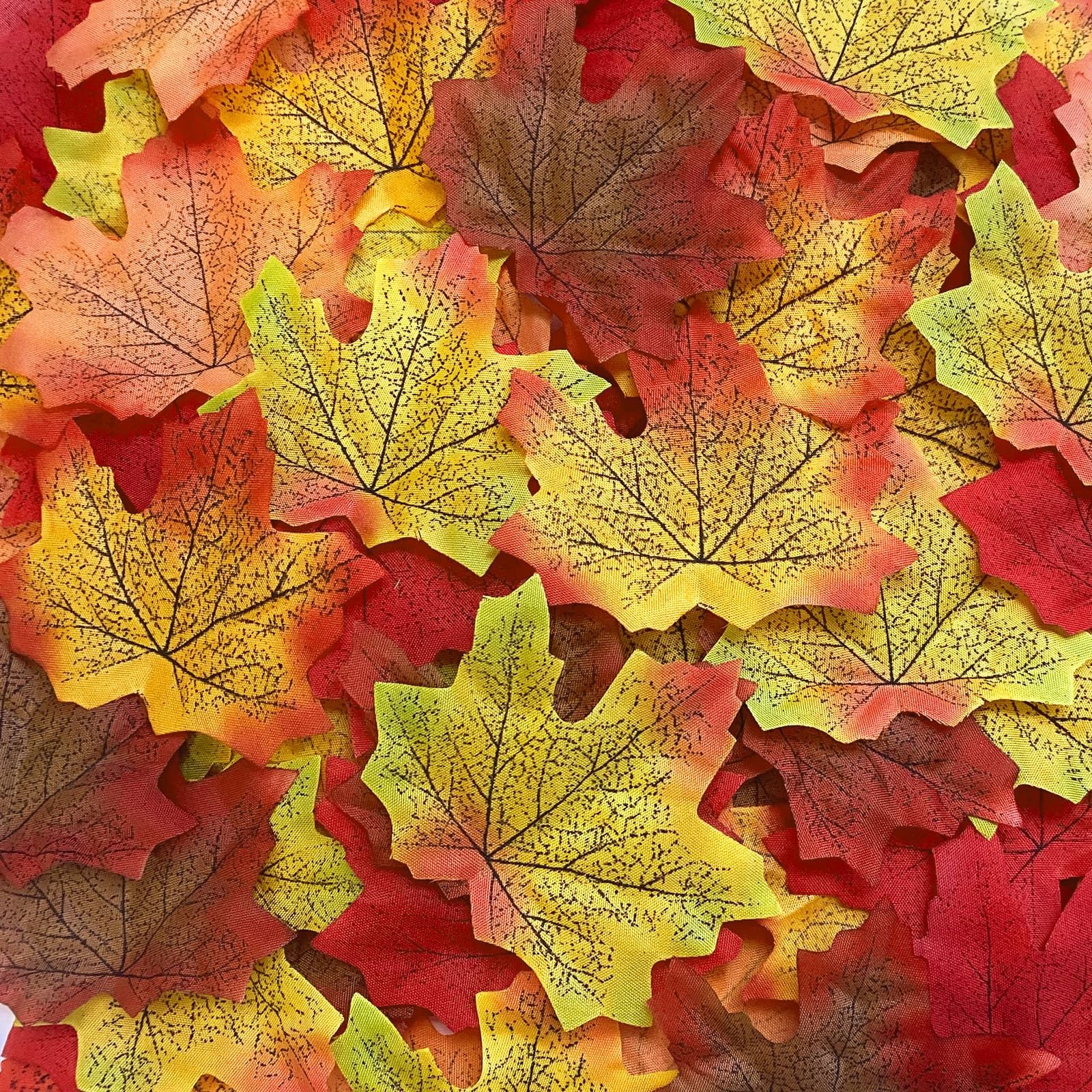 500PCS Fall Artificial Maple Leaves Autumn Bulk For Thanksgiving Wreath DIY