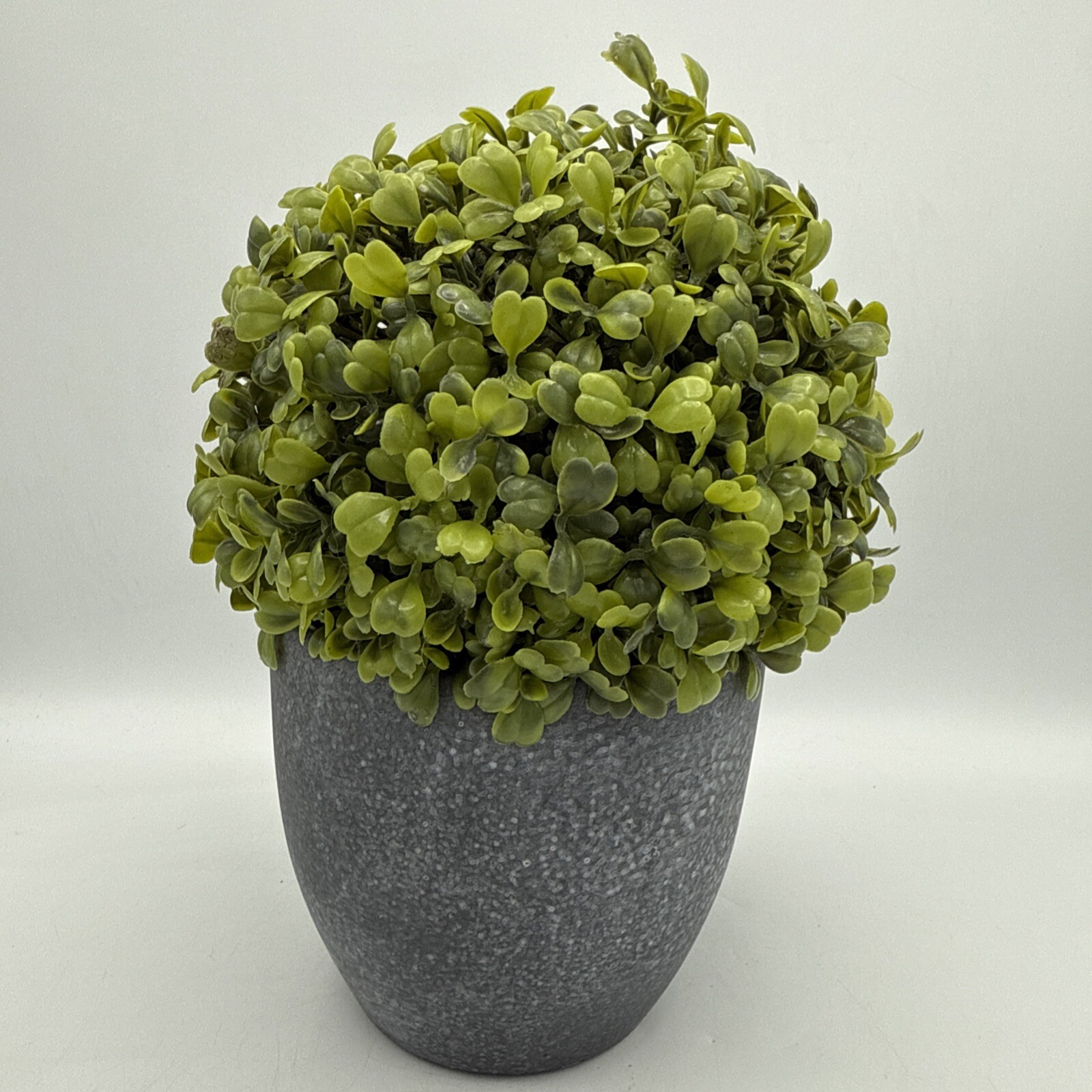 Vintage Topiary Green & Gray Potted Boxwood Decoration Plastic Artificial Plant