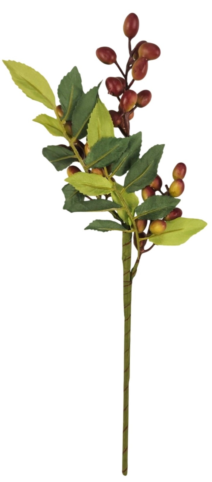 Burgundy Berry Stem 13.5 Inch Artificial Berry Branch Farmhouse Lodge Cabin Deco