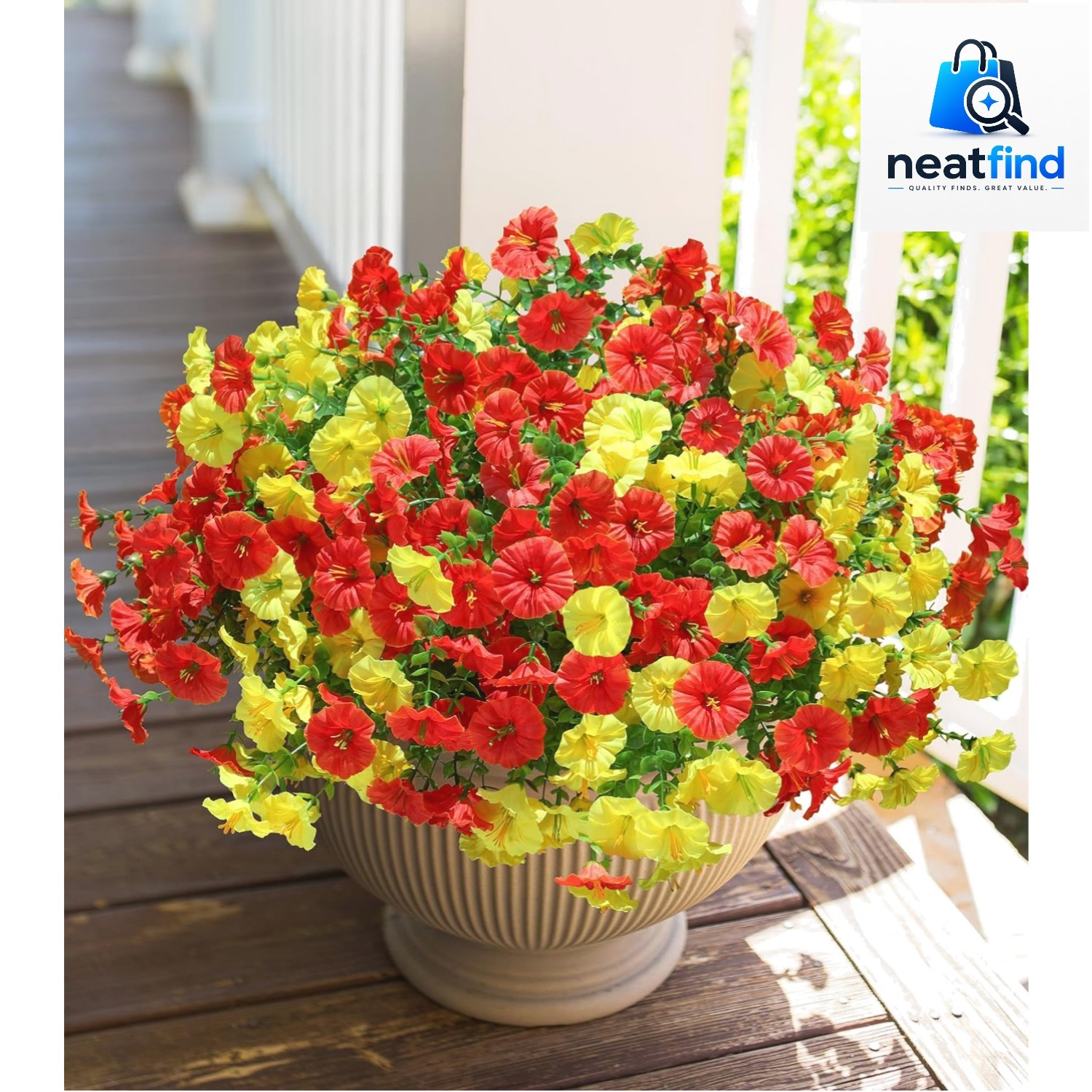 Artificial Flowers for Outdoors Fake Plants Outside Decoration, 12 Bundles Si…