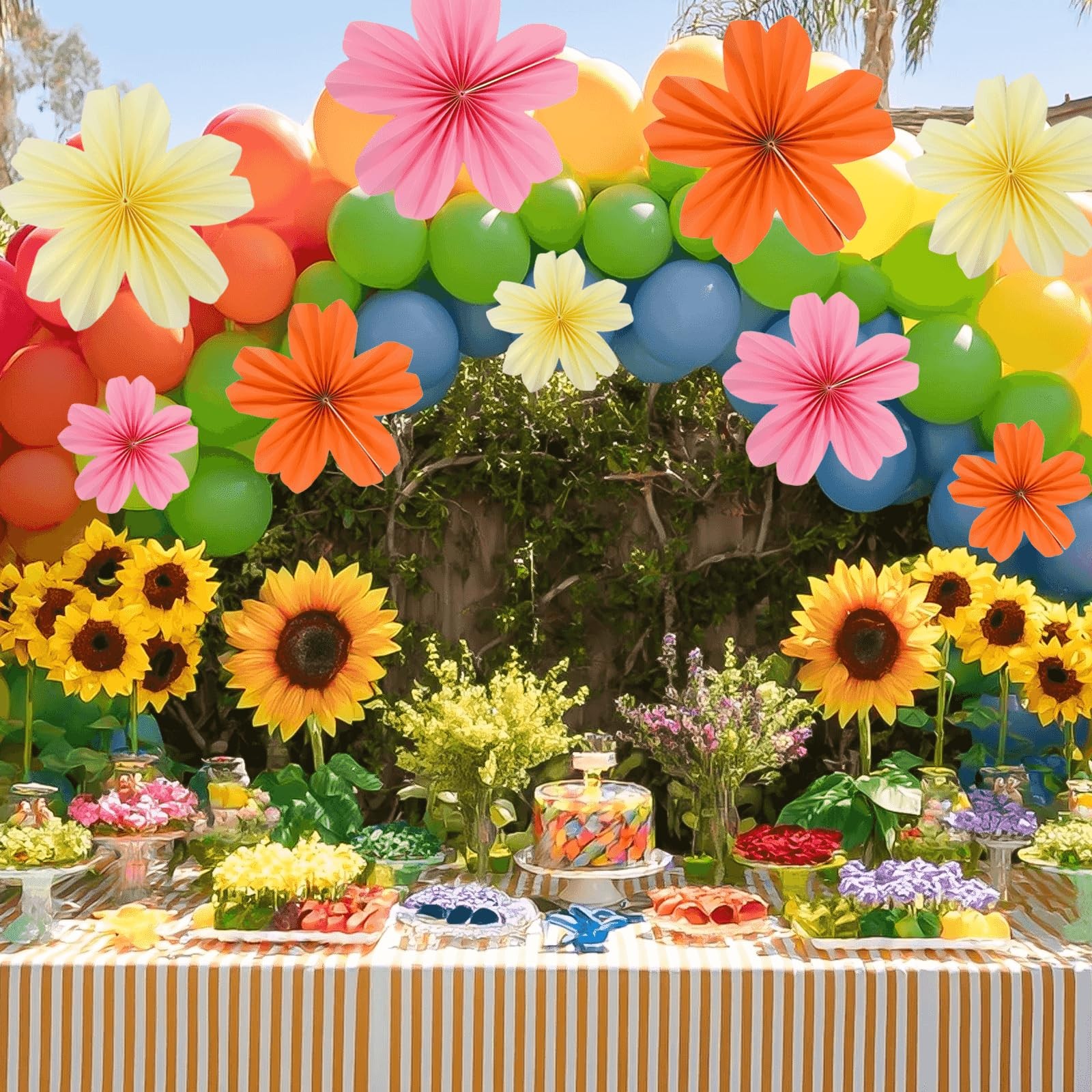 9 Piece Set Paper Flowers Decorations for Wall,3 Sizes 8-14 inch Flower Decor…