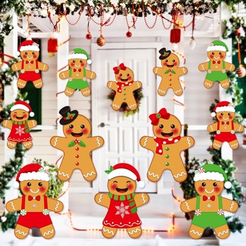 15 Pcs Large Gingerbread Outdoor Christmas Yard Ornaments Include 5 Pcs 11.8