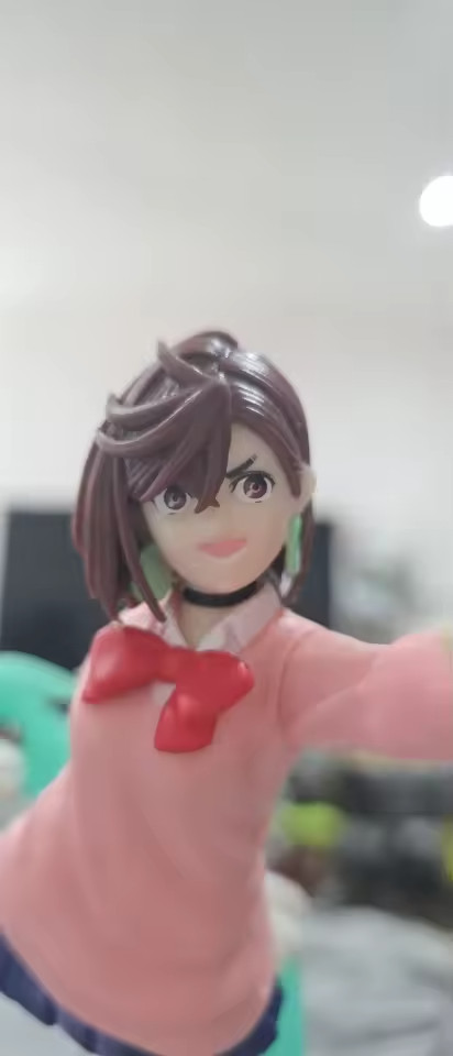 Anime Style Dandadan Momo Ayase Figure Green Energy Base Model Collectible