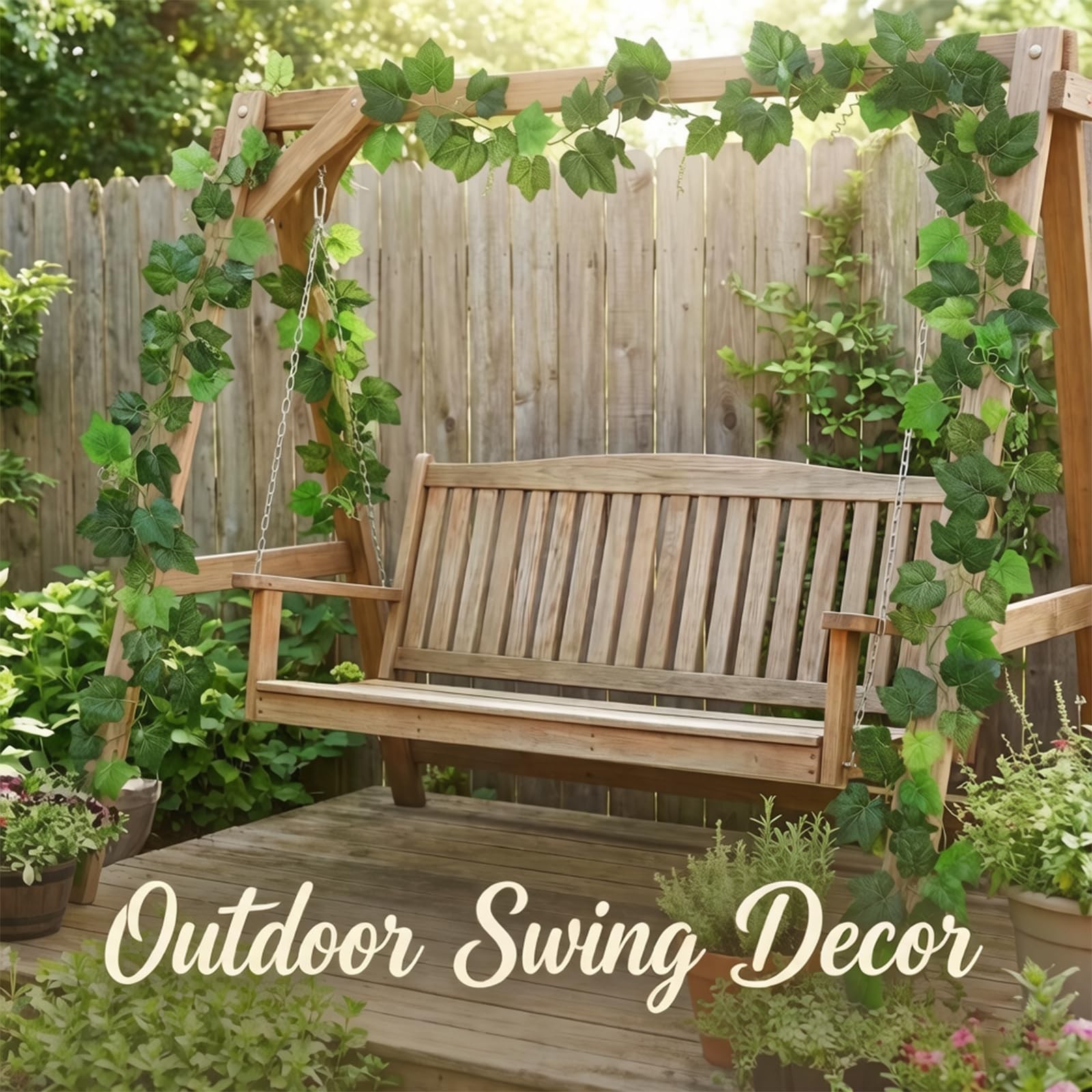 2Pcs 157″ Fireproof Faux Grape Vine Garland – Bendable Silk Ivy Leaves for Home