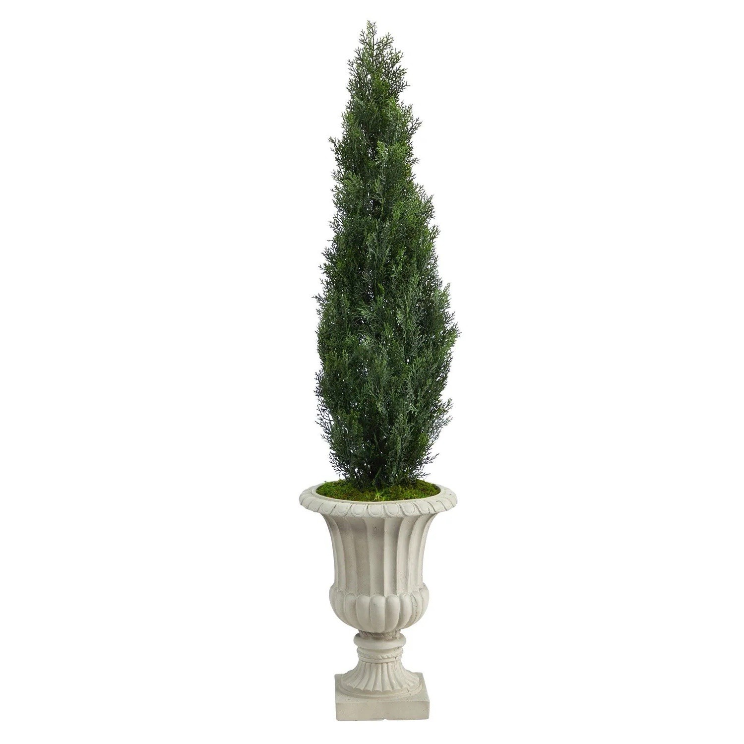 5′ UV Cedar Artificial Tree in Sand Finished Urn Indoor/Outdoor Home Decor