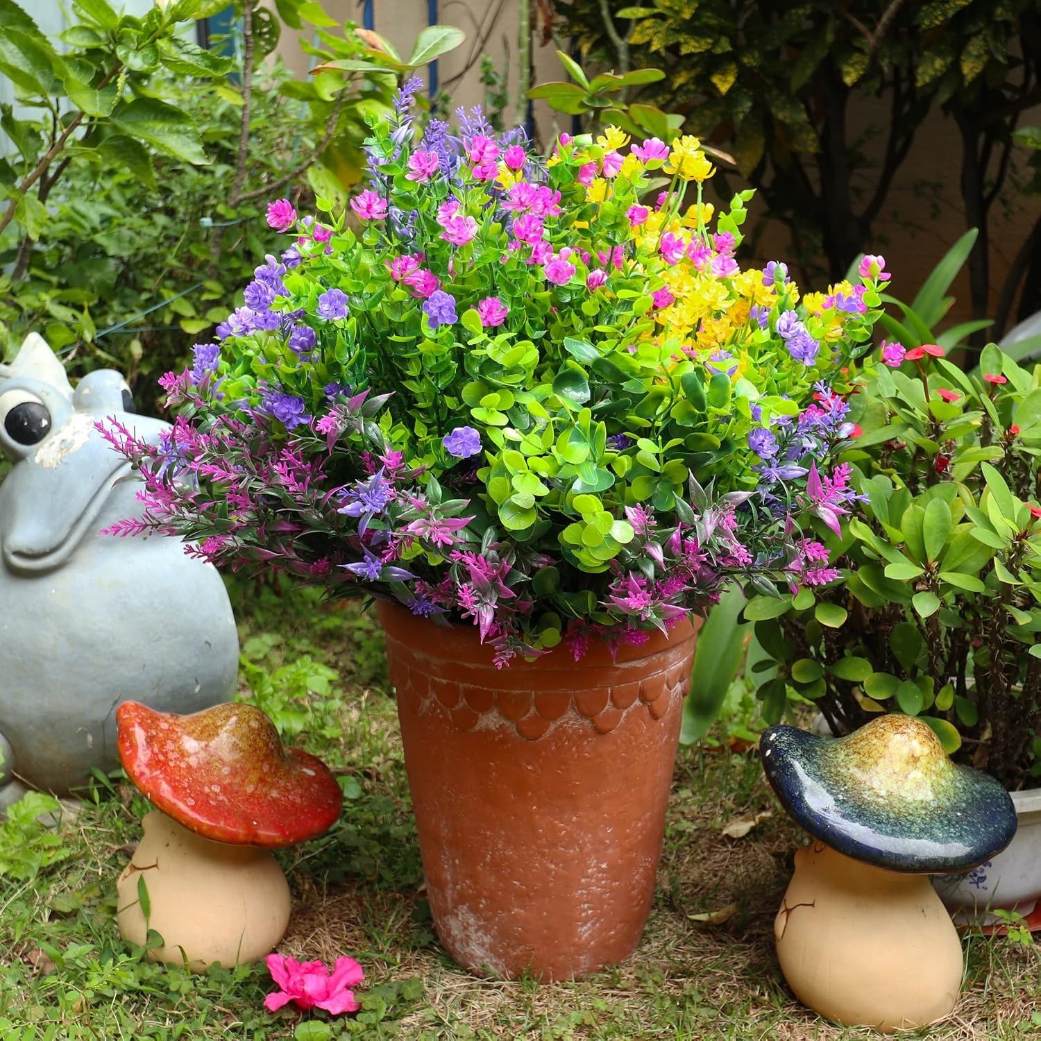 Beautiful Eco-Friendly Artificial Flower Set – 24 Pieces for Any Season Outdoor