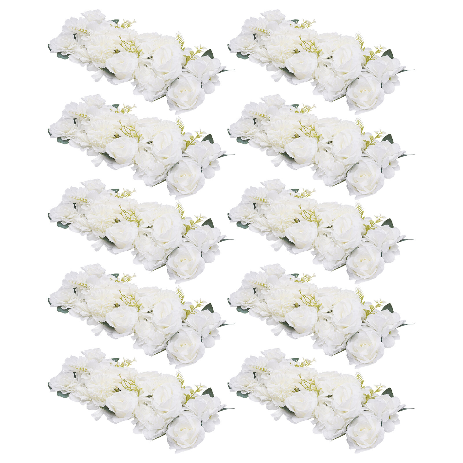 10* White Wedding Dining Table Artificial Silk Rose Flower Centerpieces 52*28cm
