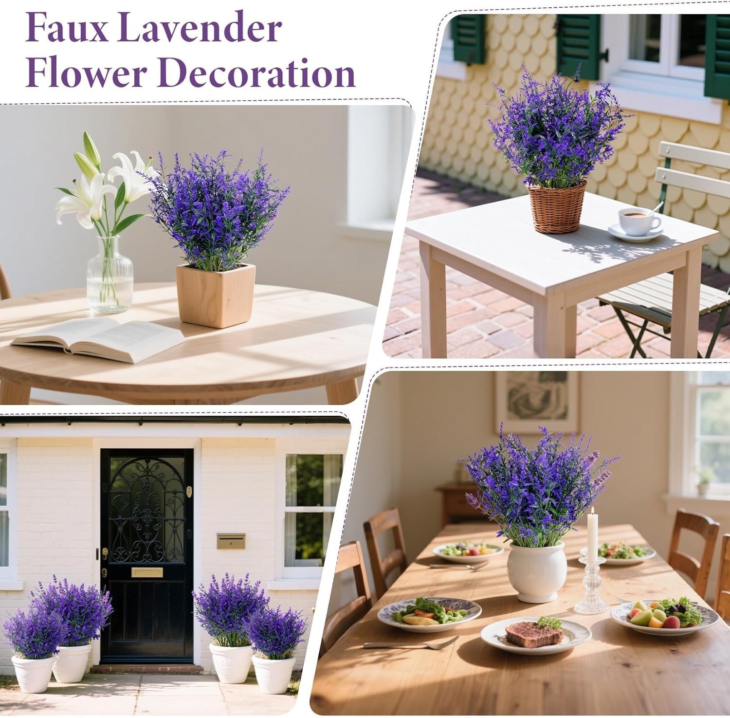 Vibrant 7 Pcs UV Resistant Lavender Flowers for Easy Indoor and Outdoor Styling