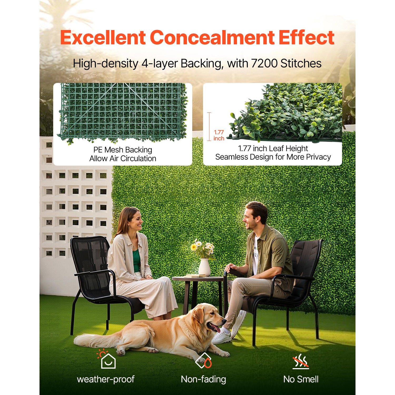 Uimoso 60×120″ Artificial Privacy Fence Grass Panel Boxwood Mat Wall Hedge Decor