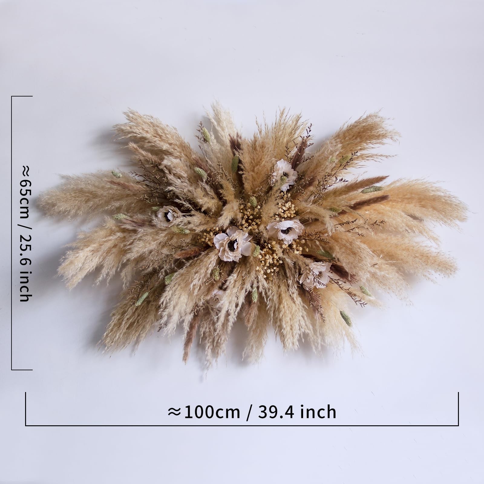 Dried Flowers Boho Decor Kit – Natural Pampas Grass, Bunny Tails & Baby’s Bre…