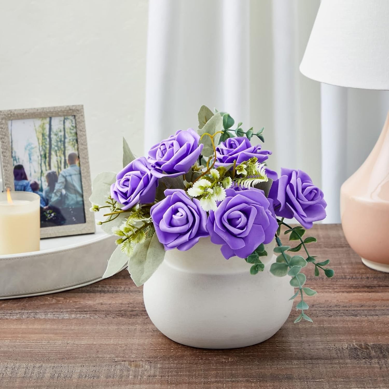 Maintenance-Free Stemless Artificial Roses – 100-Piece Set for Home and Events