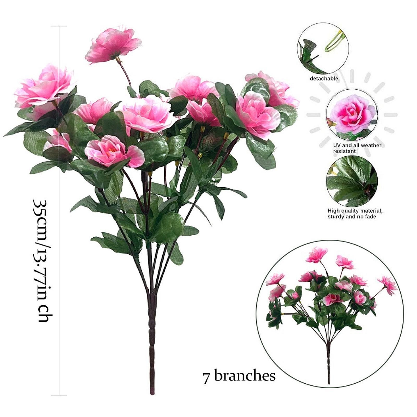 4 Bundles Artificial Flowers Outdoor Fake Flowers Lawn Farmhouse Table Vase