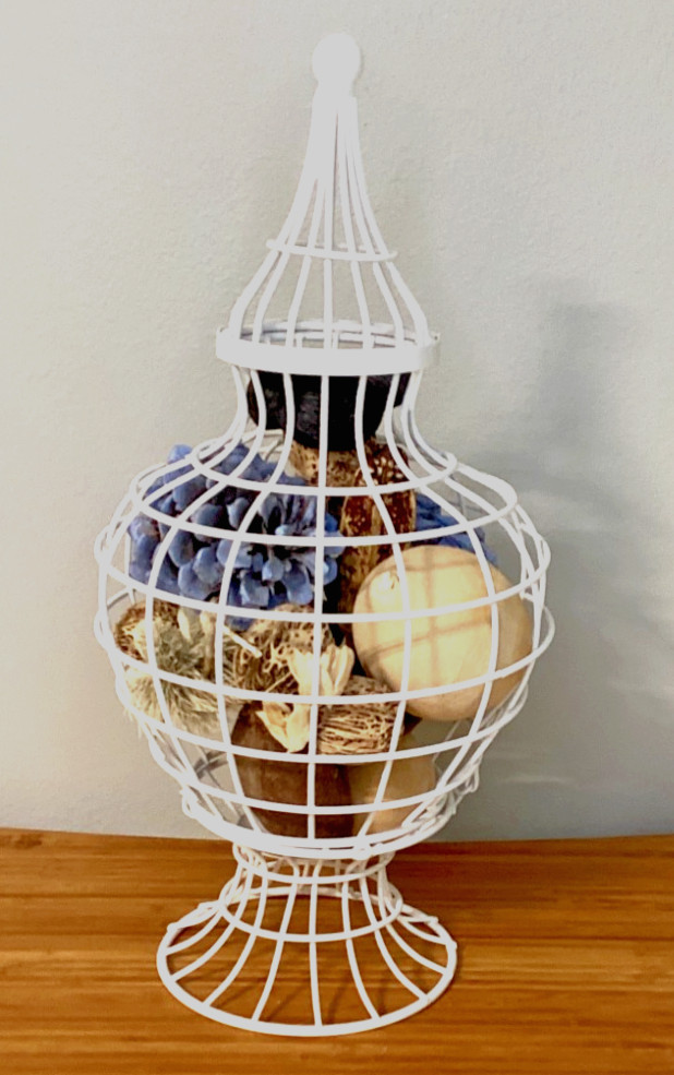 Farmhouse Cottagecore Wire Urn Centerpiece W/ Natural Botanical Fillers