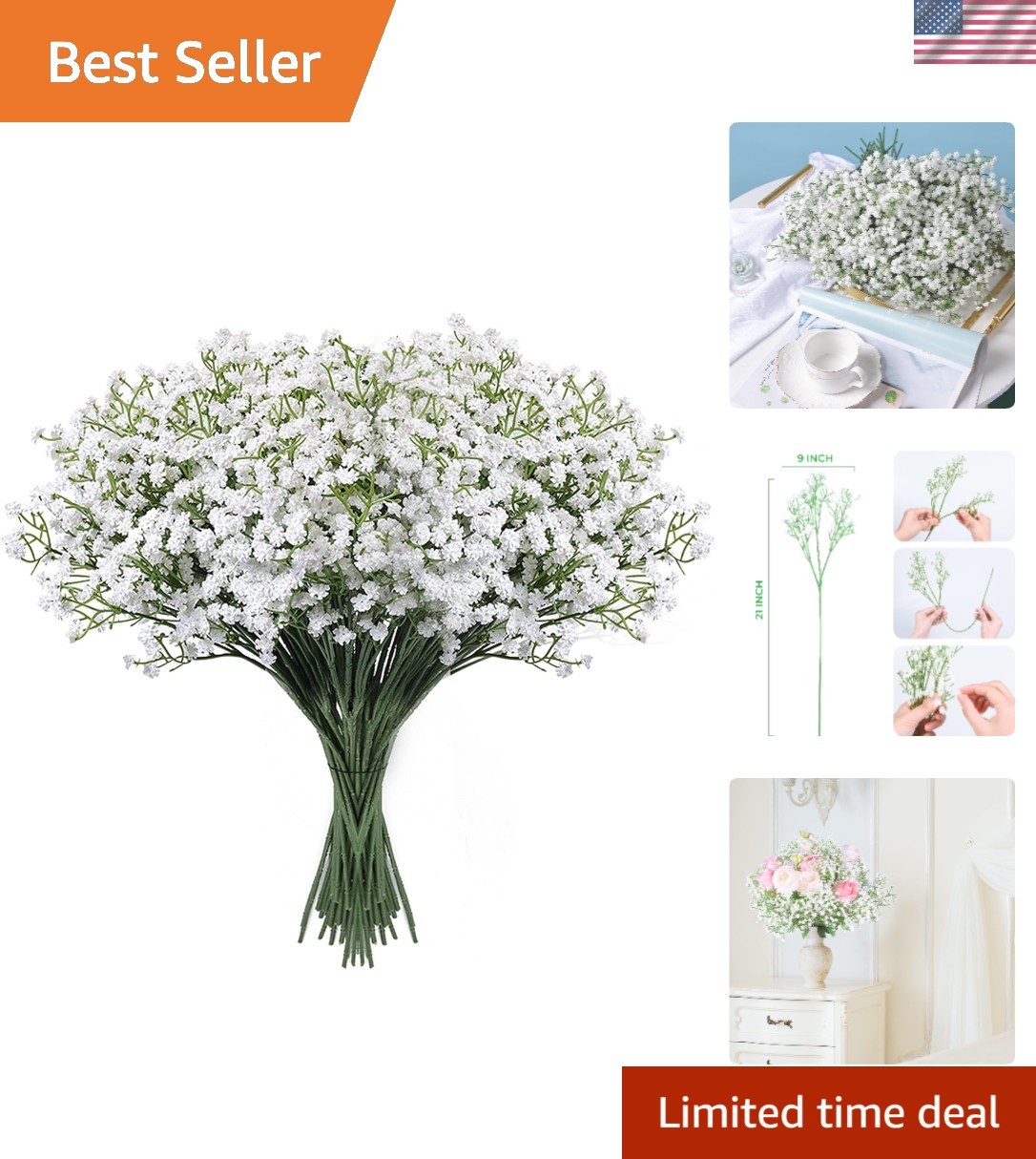 Versatile 18 Pcs Gypsophila Artificial Flowers for Romantic Events & Decor