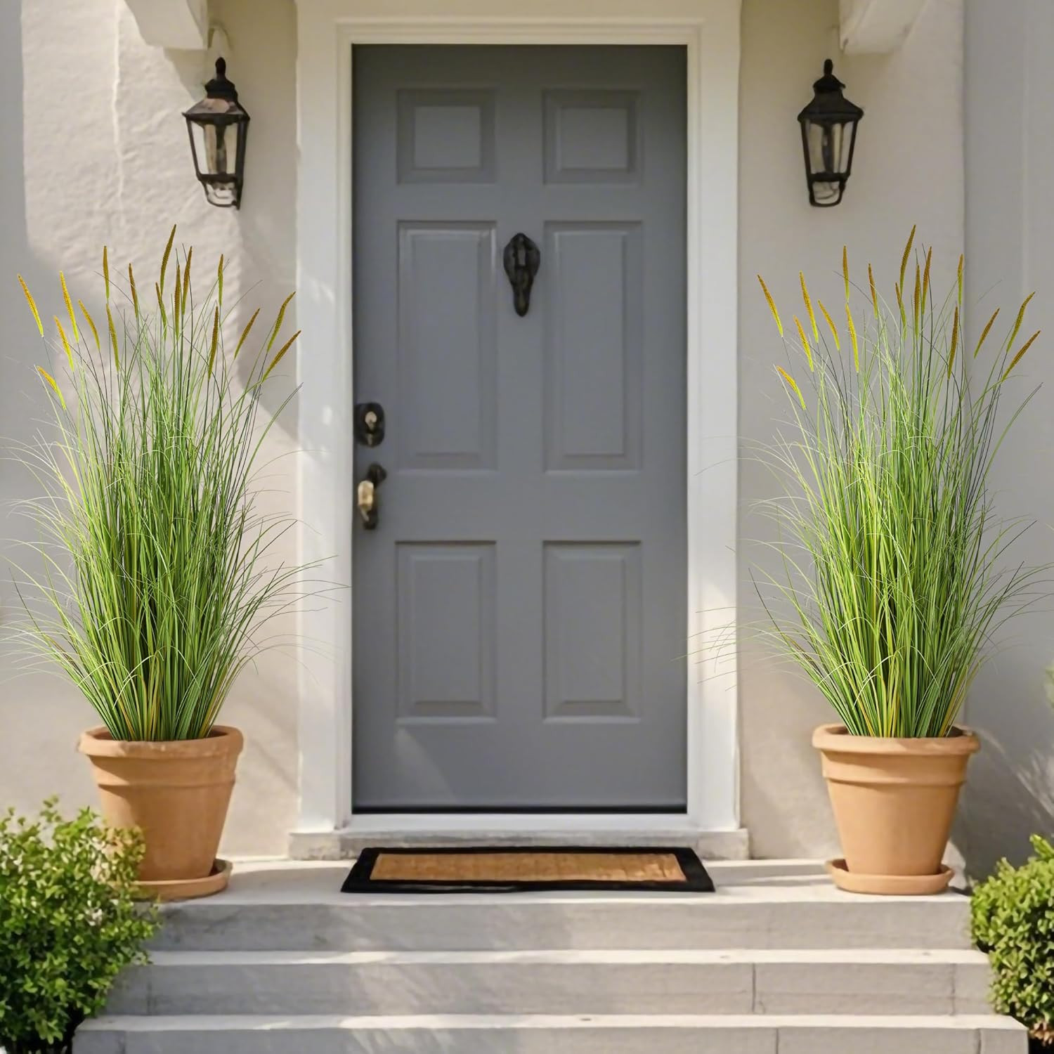 4Ft Faux Cattail Grass Plant for Home & Office Decor, Greenery Gift