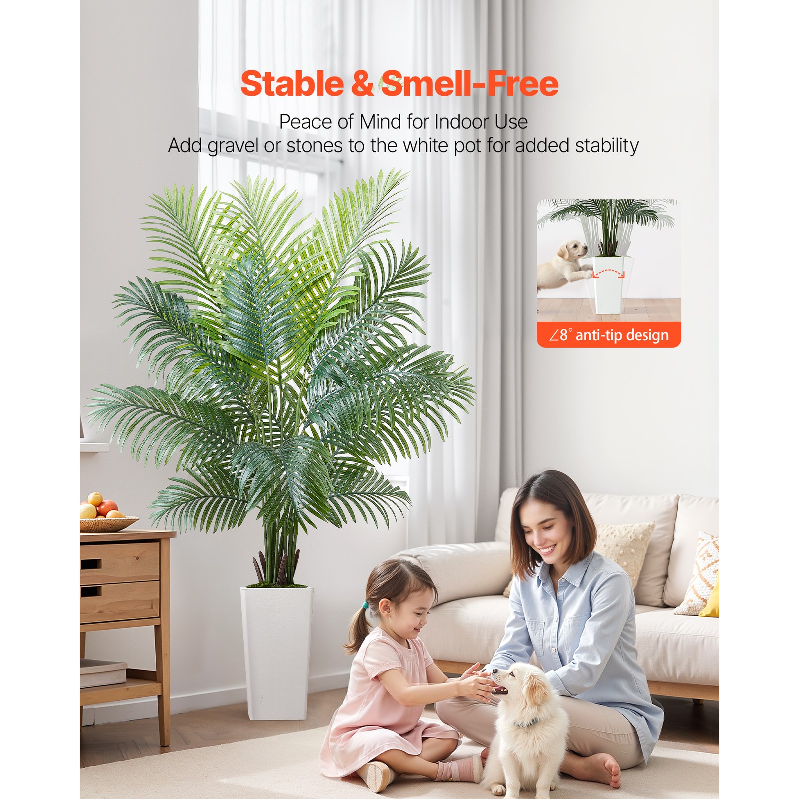 Uimoso 6ft Tall Artificial Areca Palm Tree in Pot for Indoor Decoration