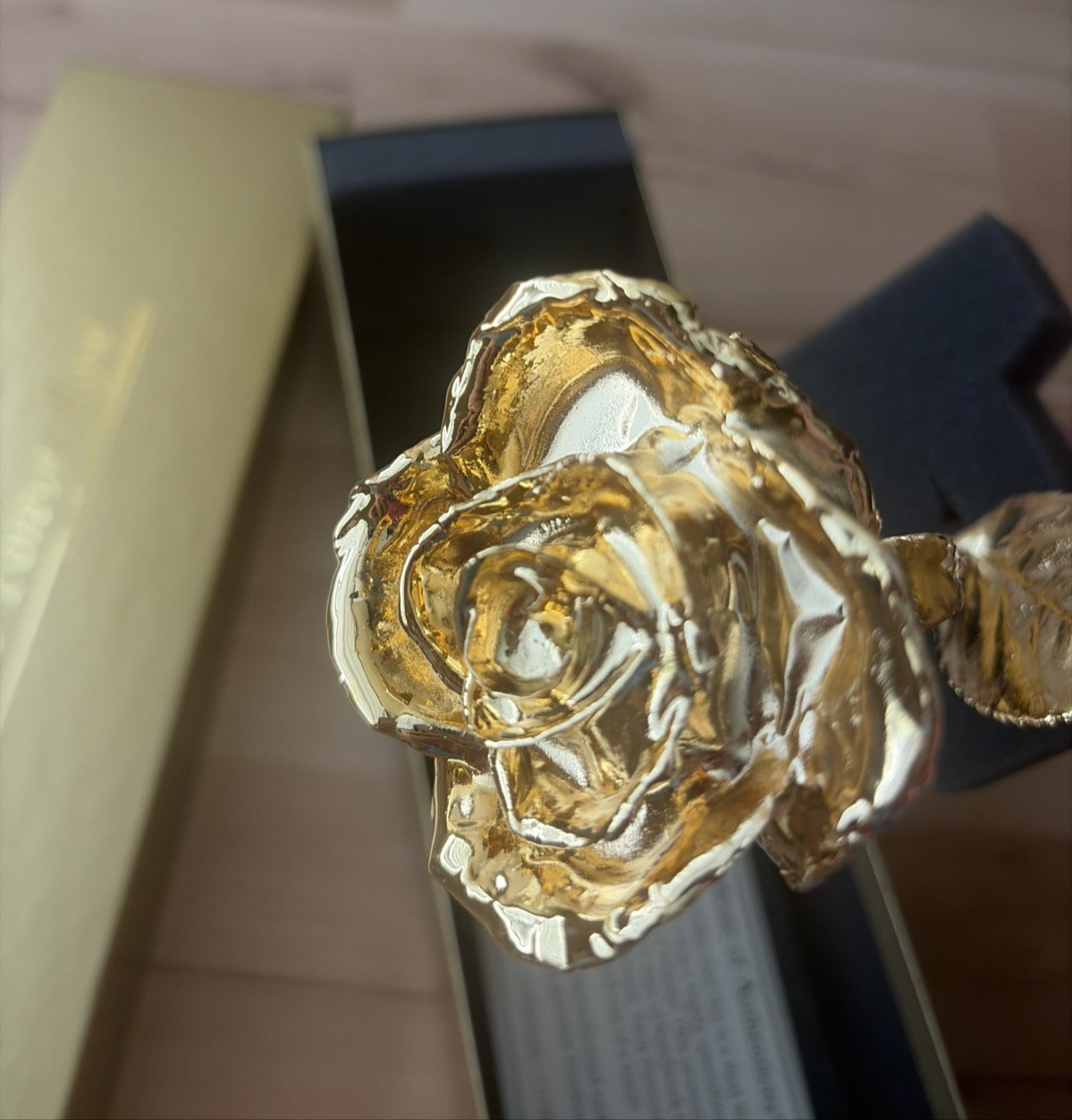 24k Gold Dipped Real Forever Rose with Gift Box & warranty Card Vintage NEW