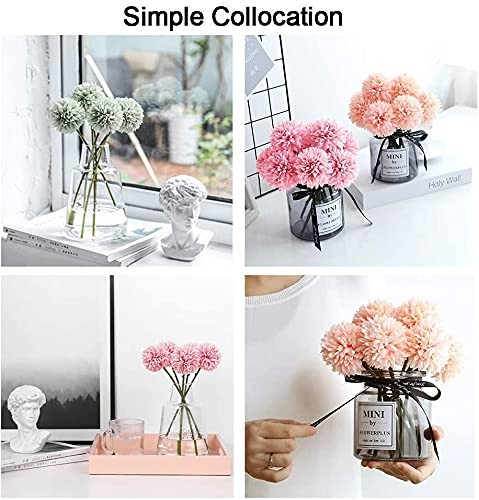 12pcs Gray Artificial Flowers Fake Flowers Silk Artificial Chrysanthemum Hydr…