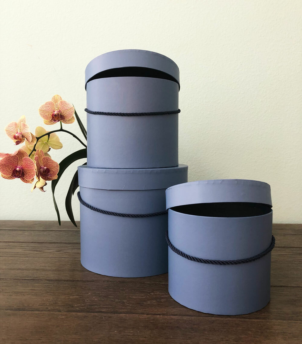 Premium Quality Round Flower Box, Floral Gift Box, Set of 3 pcs, with Lids