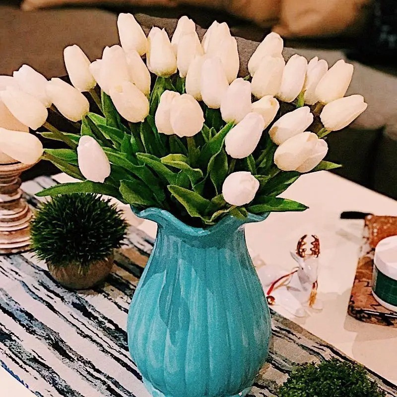 Real Touch Artificial Tulips Bridal Home Wedding Party Festival Decor USA-10 PCS