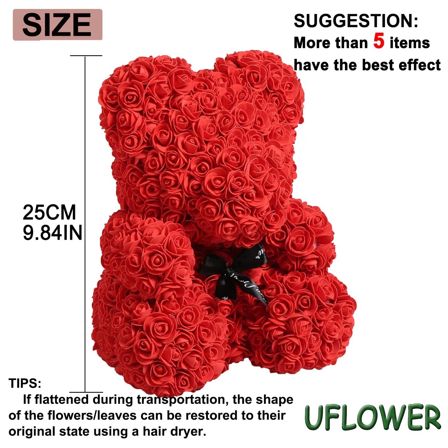 Flower Floral Foam Rose Teddy Bear Romantic Valentine’s Day Gift Girlfriend Wife