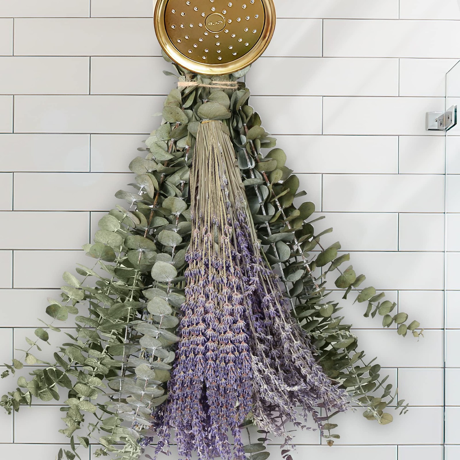 120 PCS Dried Eucalyptus Stems & Lavender Flowers Bundle for Shower, 17” Nat…