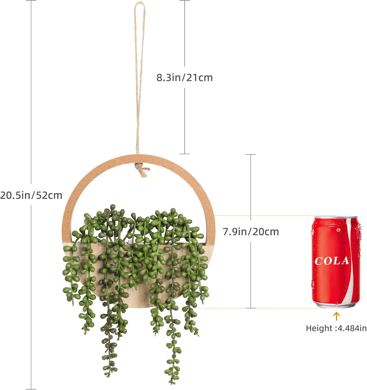 2Pcs Artificial Succulents Hanging Plants 12.2” Fake String of Pearls in Pot wi