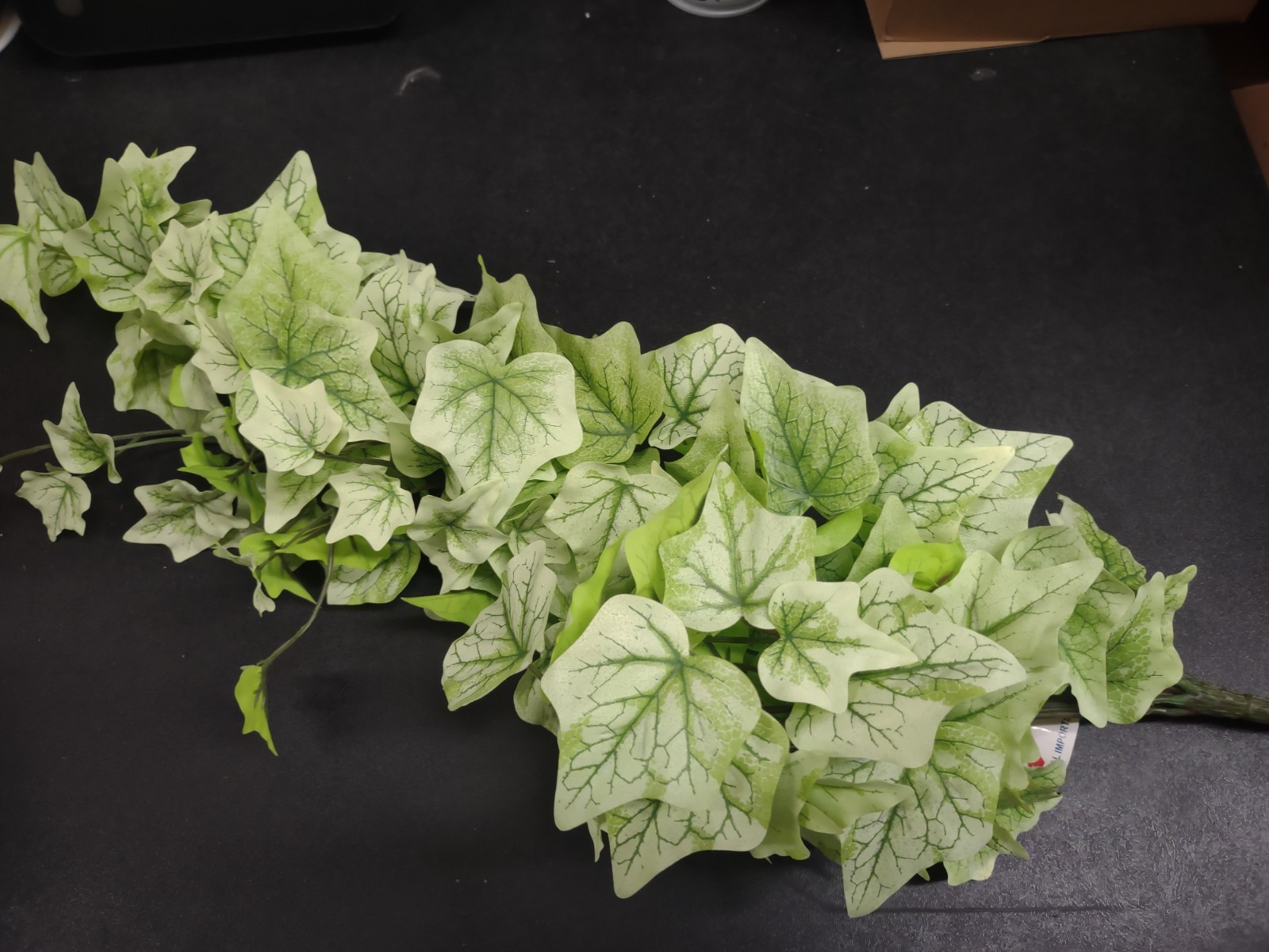 Weatherproof Silk Ivy Bush with 144 Leaves, Bright Green, Wired Stems 18 Inches