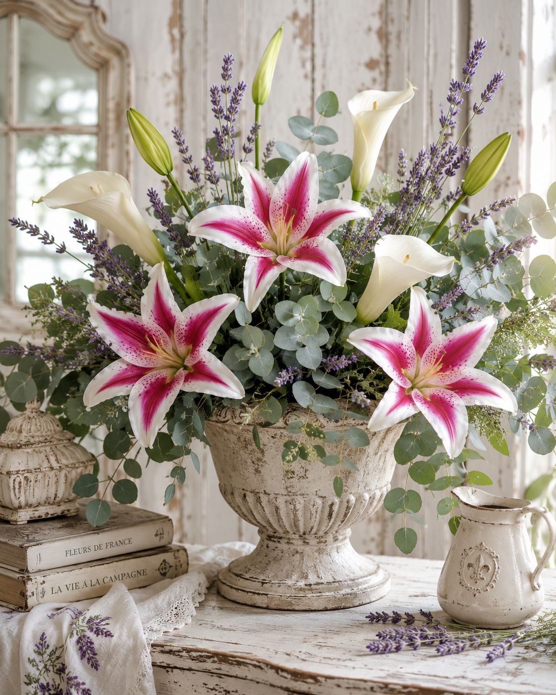Real Touch Pink Stargazer Lily Stems Set of 2, Artificial Stargazer Lilies, Faux
